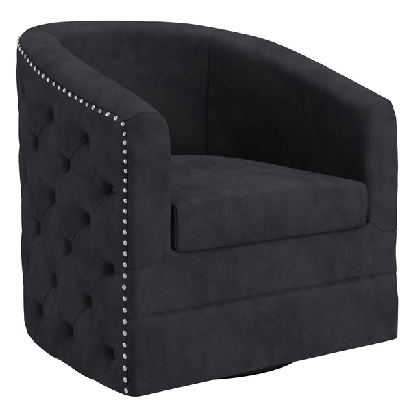 !nspire Velci Swivel Fabric Accent Chair 403-373BK IMAGE 1