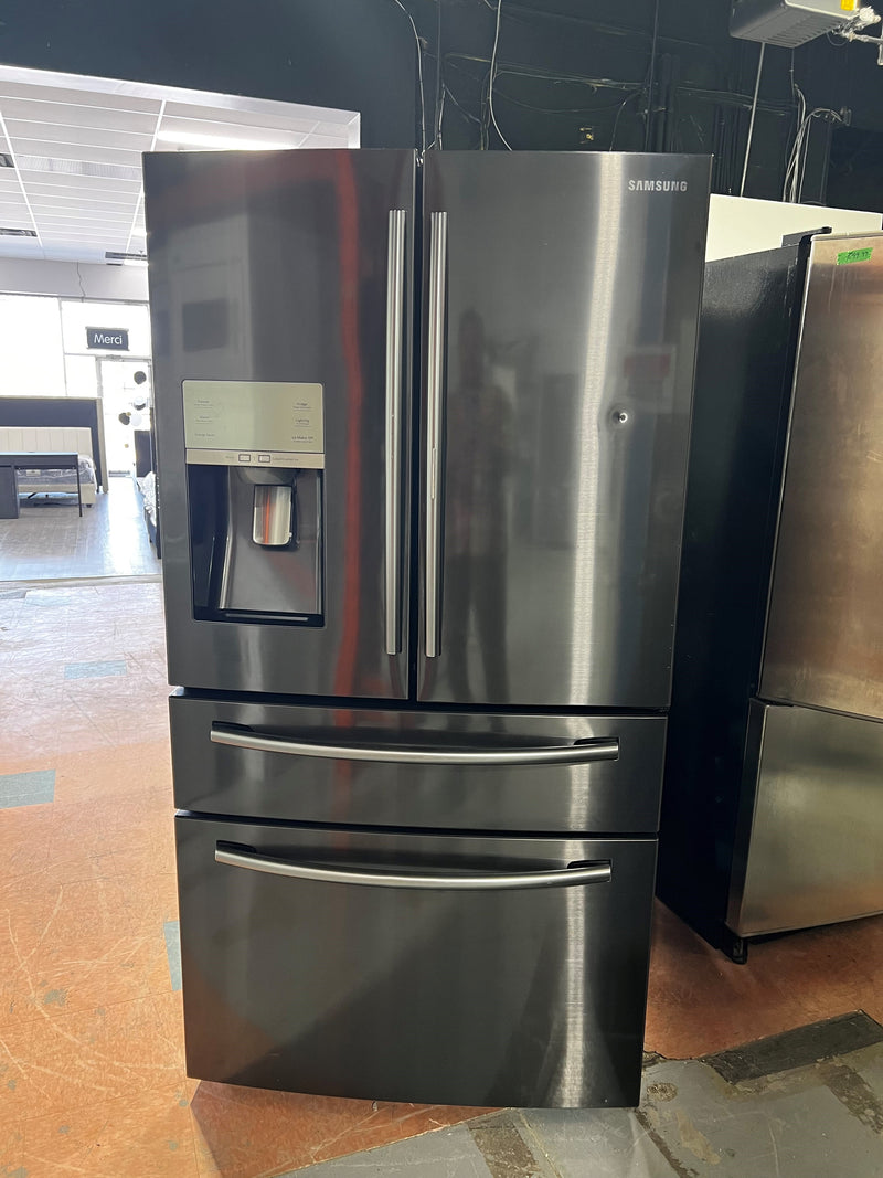 36" 4-Door Dark Stainless Steel Refrigerator (Icemaker not working) | RF28JBEDBSG - Samsung ***USED***