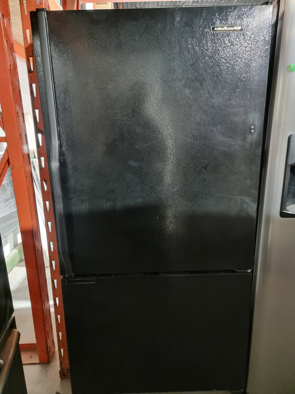Réfrigérateur 33po Noir a congélateur en bas |  KitchenAid *** USAGÉ ***