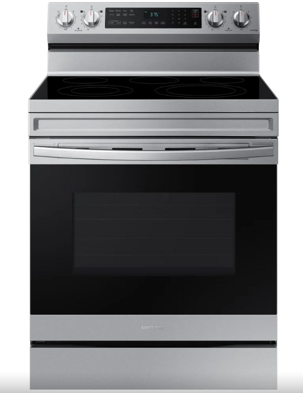 Cuisinière Électrique Autonome de 6,3 pi³ à Convection Wi-Fi et Friture à Air en Acier Inoxydable de Samsung NE63A6511SS [BOITE OUVERTE]