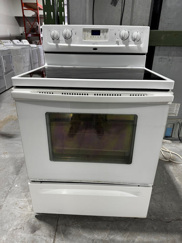 Cuisinière 30po Vitrocéramique Blanc | YWFE381LVQ - Whirlpool *** USAGÉ ***
