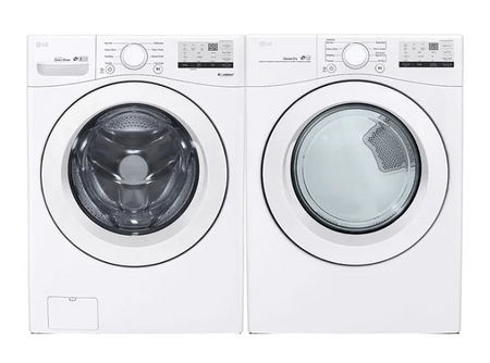 Laveuse sécheuse à Chargement Frontal de 5,2 pi³ Blanche de LG WM3400CW & DLE3400W [BOITE OUVERTE]