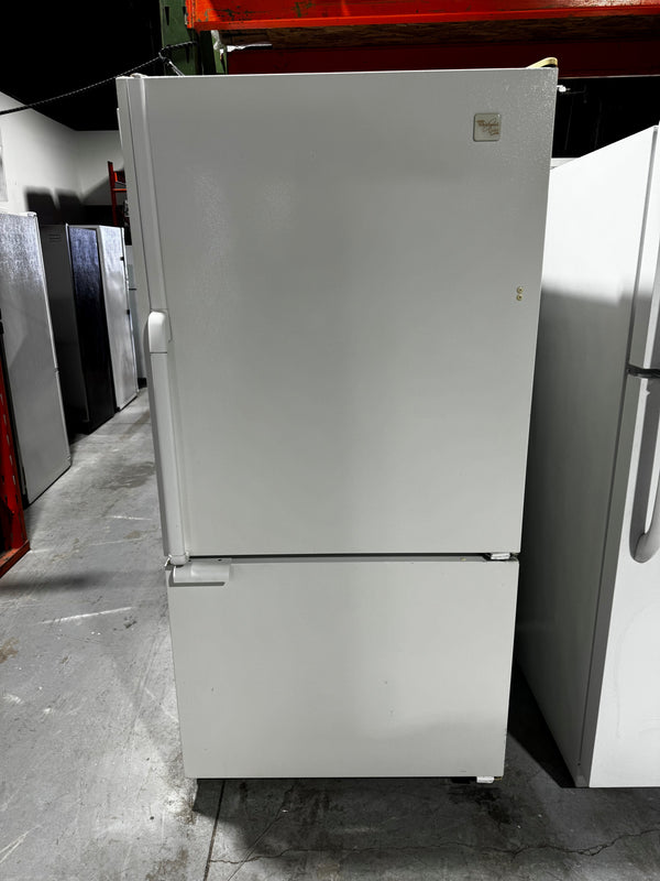 Réfrigérateur 33po Blanc congélateur en bas | GB22DKGW01 - Whirlpool *** USAGÉ ***