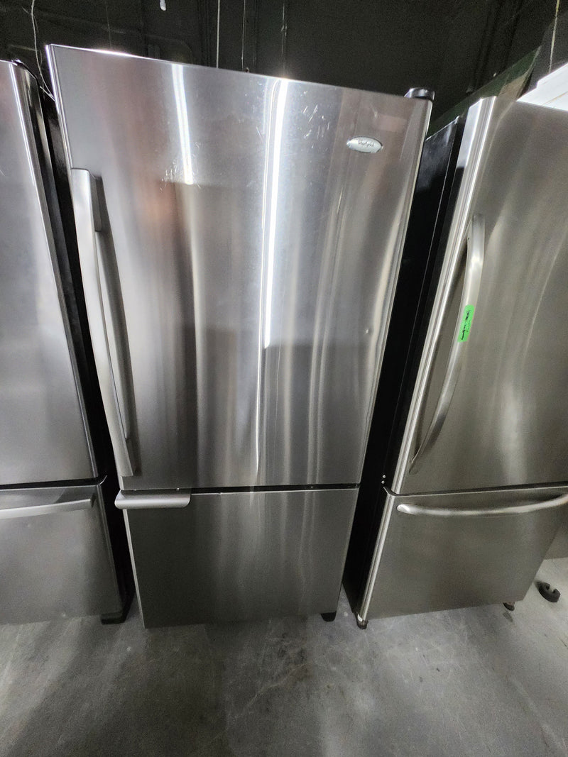 Réfrigérateur 30po Inox congélateur en bas | EB9FVBRWS03 - Whirlpool *** USAGÉ ***