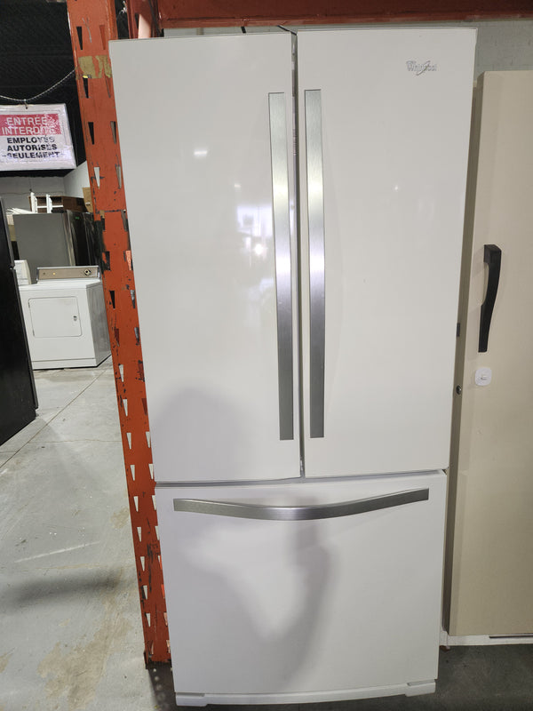 Réfrigérateur 30po Blanc 3 portes congélateur en bas | WRF560SFYH - Whirlpool *** USAGÉ ***