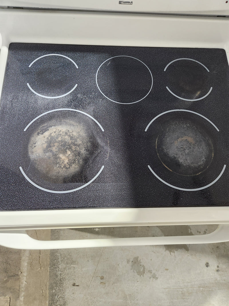 Cuisinière 30po Blanche vitrocéramique | 970-689022 - Kenmore *** USAGÉ ***