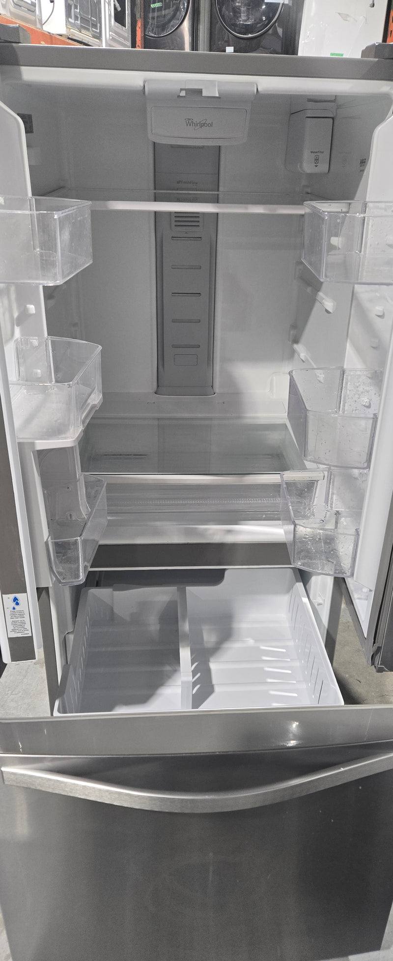 30" Stainless Steel 3 Door Bottom Freezer Refrigerator | WRF560SEYM04 - Whirlpool *** USED ***