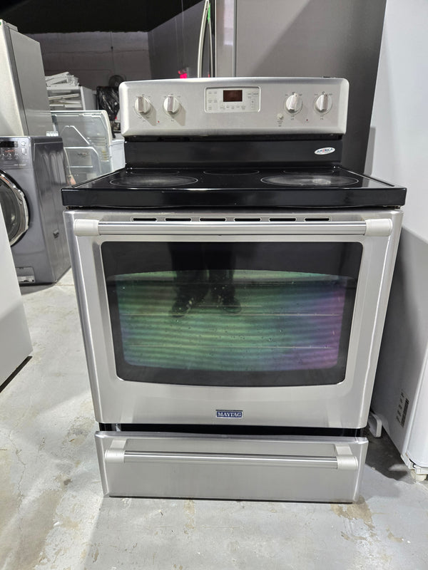 Cuisinière 30po Inox. Vitrocéramique  | YMER8700DS1 - Maytag *** USAGÉ ***