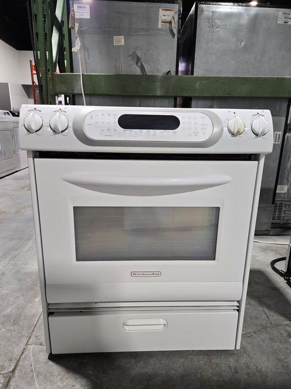 Cuisinière 30po encastrable Convection Vitrocéramique Blanche | YKESA907PP01  - Whirlpool  *** USAGÉ ***