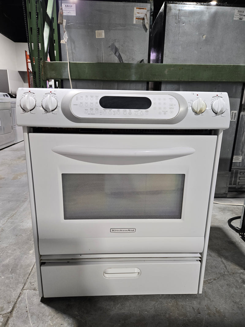 Cuisinière 30po encastrable Convection Vitrocéramique Blanche | YKESA907PP01  - Whirlpool  *** USAGÉ ***