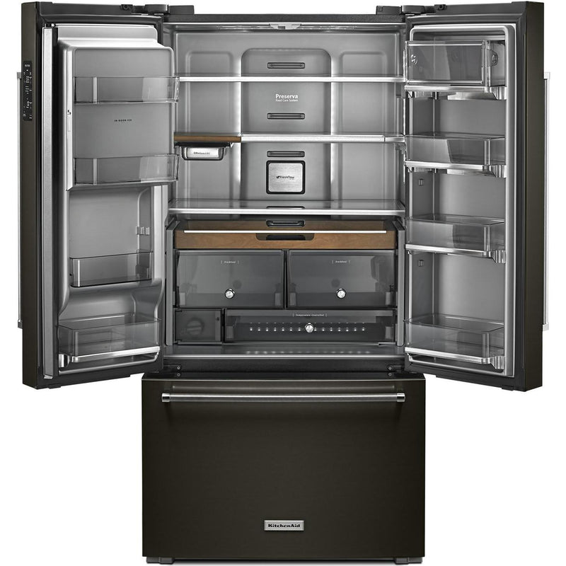 KitchenAid 36-inch, 23.8 cu. ft. Counter-Depth French 3-Door Refrigerator with Ice and Water KRFC704FBS IMAGE 2