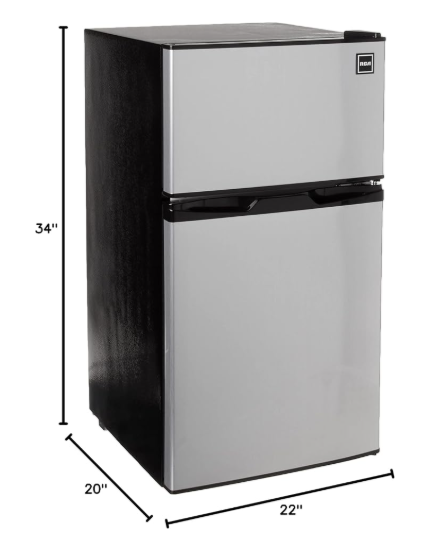 Réfrigérateur/Congélateur RCA RFR836-F  à 2 Portes de 3.1 Pi³ Acier Inoxydable