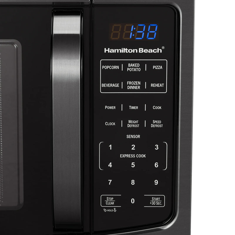 Micro ondes de comptoir de 1 100 Watts Inox. Noir / 1.6pi³ Hamilton Beach P11043ALH-WTB [BOITE OUVERTE]