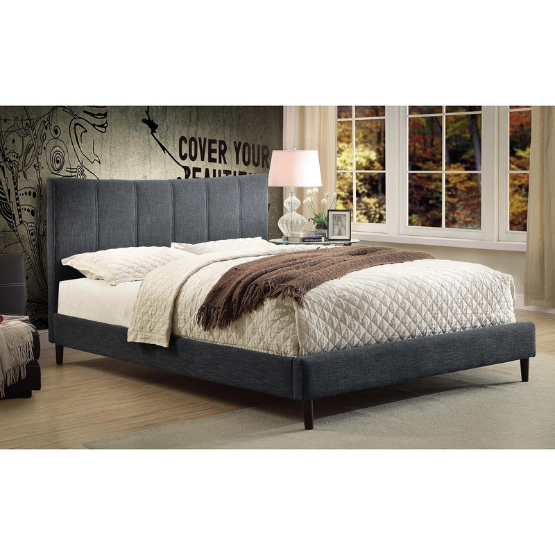 Worldwide Home Furnishings Rimo Queen Upholstered Platform Bed 101-268Q-GY IMAGE 2