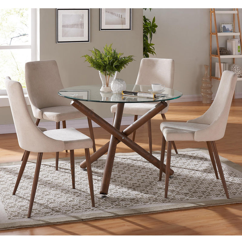 Worldwide Home Furnishings Round Rocca Dining Table with Glass Top 201-264-40 IMAGE 7