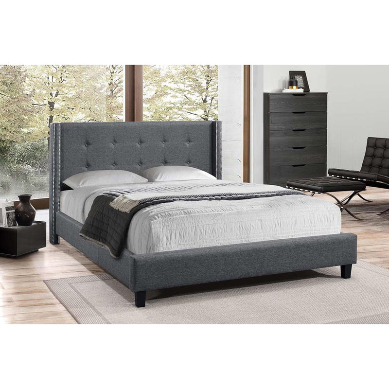 IFDC Queen Upholstered Platform Bed IF 5435 - 60 IMAGE 1