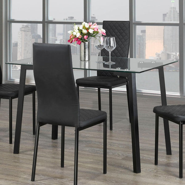 IFDC Dining Table with Glass Top T5058 IMAGE 1