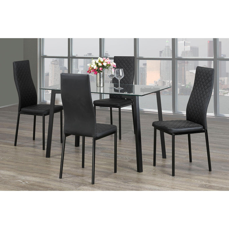 IFDC Dining Table with Glass Top T5058 IMAGE 2