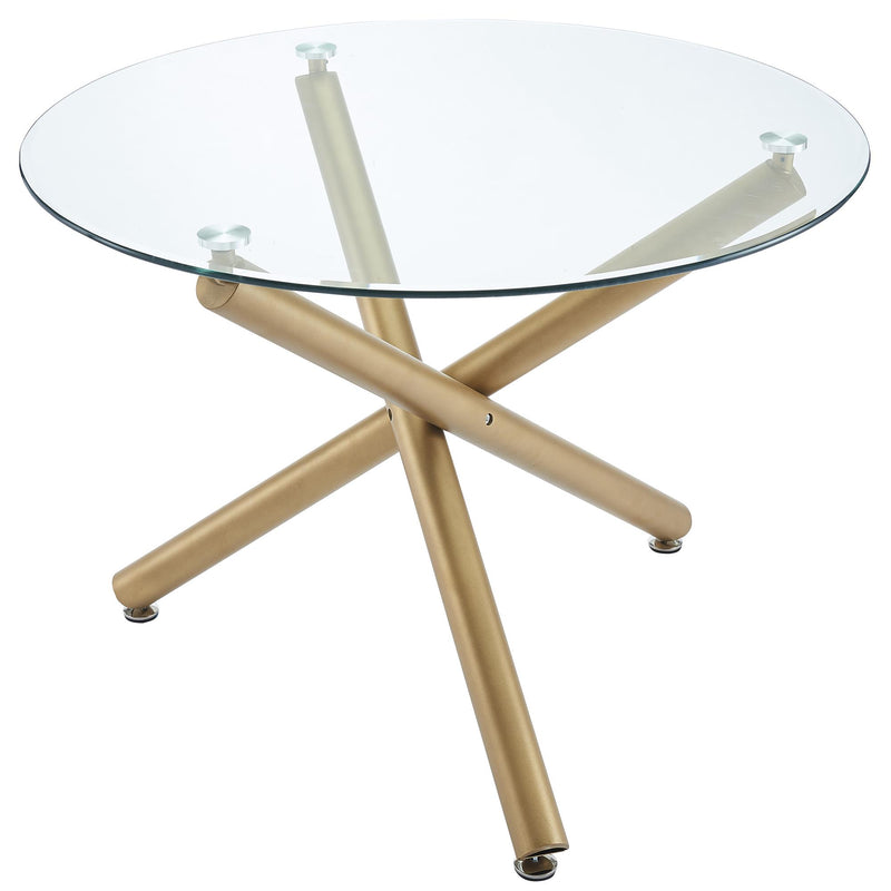 !nspire Round Carmila Dining Table with Glass Top 201-353GD IMAGE 3