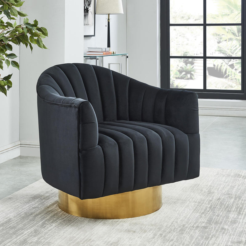 !nspire Cortina Swivel Fabric Accent Chair 403-433BK IMAGE 2
