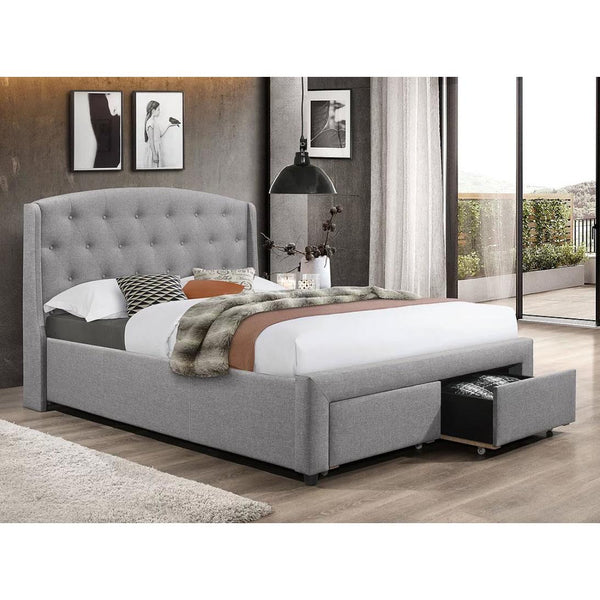IFDC Queen Upholstered Platform Bed with Storage IF 5290 - 60 IMAGE 1