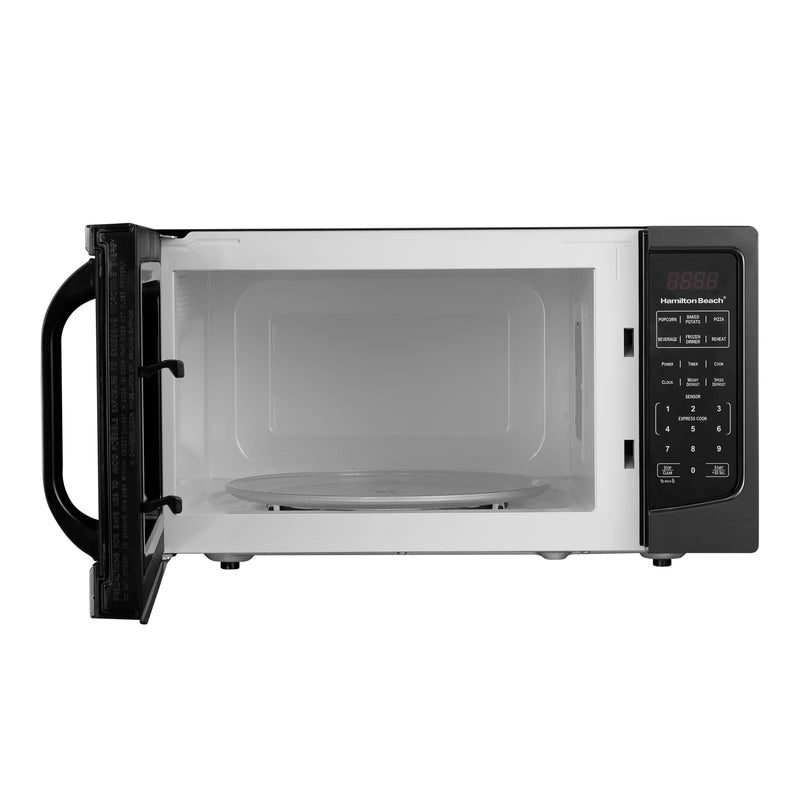 Micro ondes de comptoir de 1 100 Watts Inox. Noir / 1.6pi³ Hamilton Beach P11043ALH-WTB [BOITE OUVERTE]