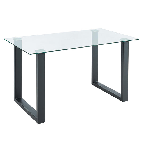 Worldwide Home Furnishings Forrest Dining Table with Glass Top 201-454BK IMAGE 1