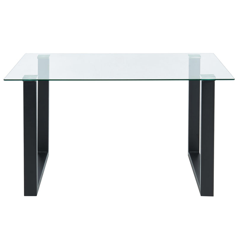 Worldwide Home Furnishings Forrest Dining Table with Glass Top 201-454BK IMAGE 4