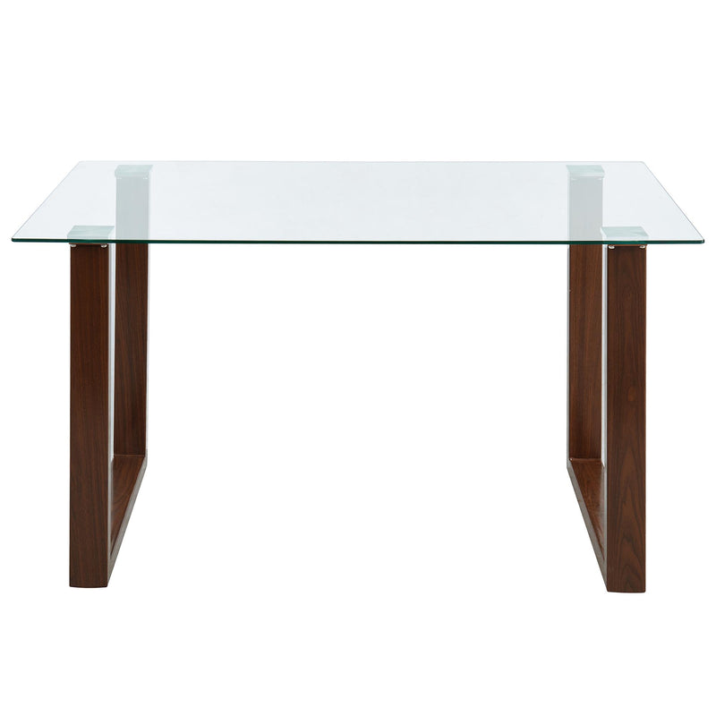 Worldwide Home Furnishings Franco Dining Table with Glass Top 201-454WAL IMAGE 2