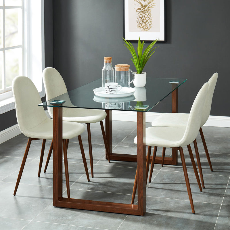 Worldwide Home Furnishings Franco Dining Table with Glass Top 201-454WAL IMAGE 5