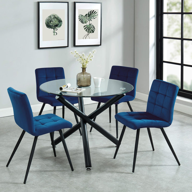 Worldwide Home Furnishings Round Suzette Dining Table with Glass Top 201-476-40 IMAGE 2
