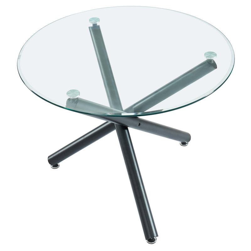 Worldwide Home Furnishings Round Suzette Dining Table with Glass Top 201-476-40 IMAGE 3