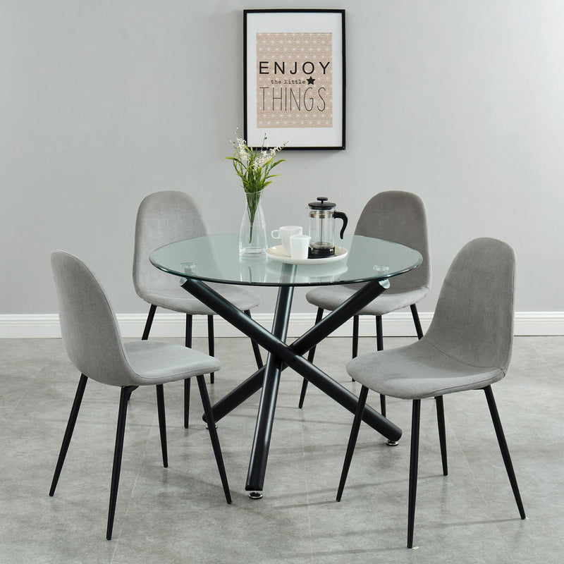 Worldwide Home Furnishings Round Suzette Dining Table with Glass Top 201-476-40 IMAGE 5