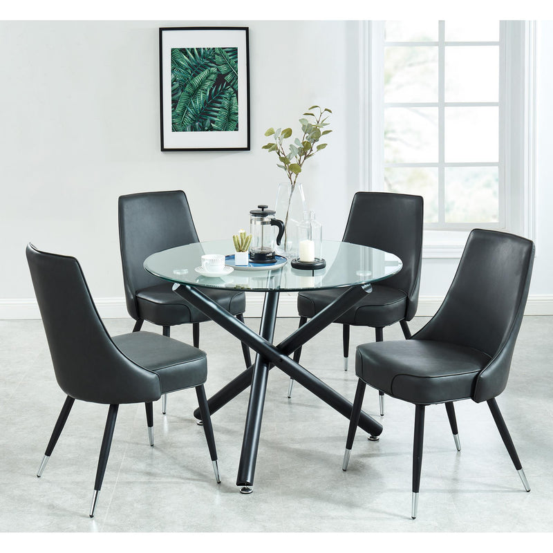 Worldwide Home Furnishings Round Suzette Dining Table with Glass Top 201-476-40 IMAGE 6