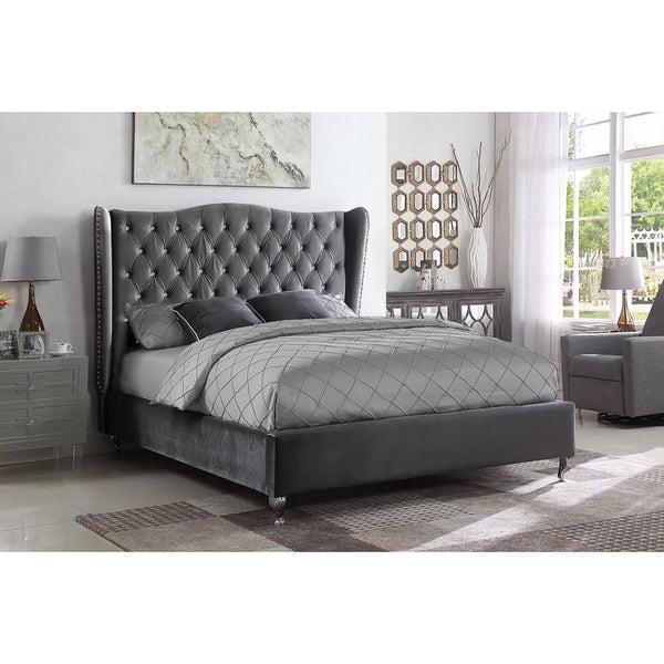 IFDC Queen Upholstered Platform Bed IF 5520 - 60 IMAGE 1
