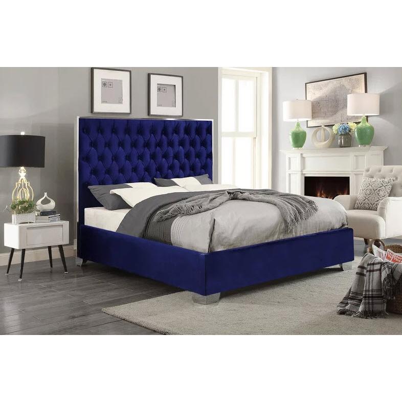 IFDC Queen Upholstered Platform Bed IF 5541 - 60 IMAGE 1