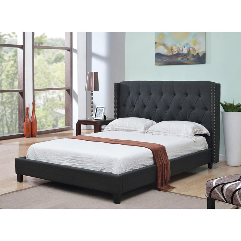 IFDC Queen Upholstered Platform Bed IF 5800 - 60 IMAGE 1