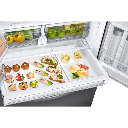 Samsung 36-inch, 28 cu.ft. French 3-Door Refrigerator with External Water and Ice Dispensing System RF28R6201SR/AA IMAGE 3