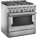  KitchenAid 36-inch Freestanding Gas Range with Even-Heat™ True Convection KFGC506JSS IMAGE 3