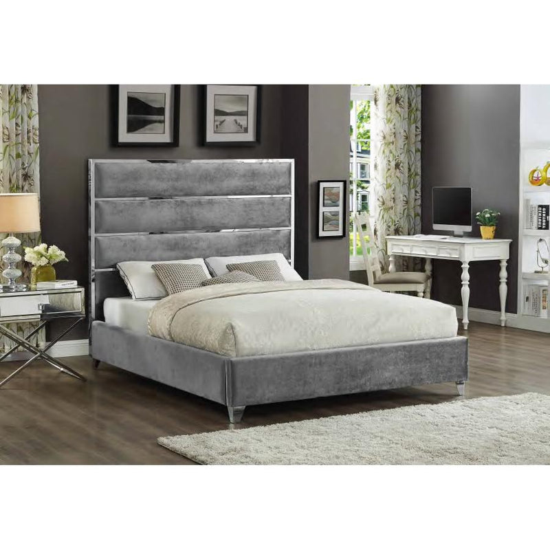 IFDC Queen Upholstered Platform Bed IF 5880 - 60 IMAGE 1