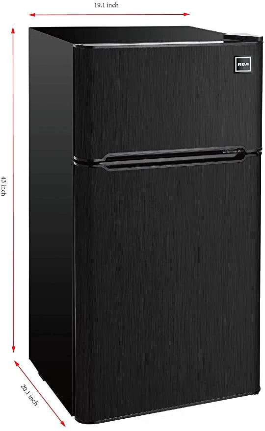 RCA RFR469 4.5 Cu. Ft. 2-Door Compact Refrigerator in Black Stainless Steel