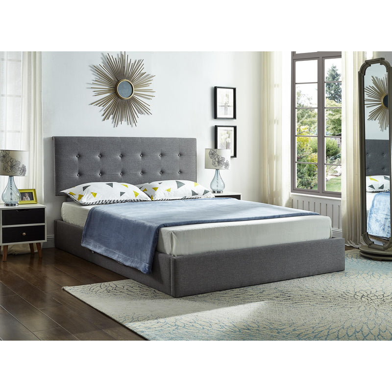 IFDC Queen Upholstered Platform Bed with Storage IF 5445 - 60 IMAGE 1