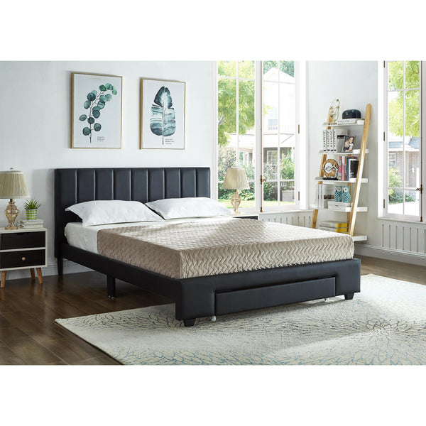 IFDC Queen Upholstered Platform Bed with Storage IF 5480 - 60 IMAGE 1