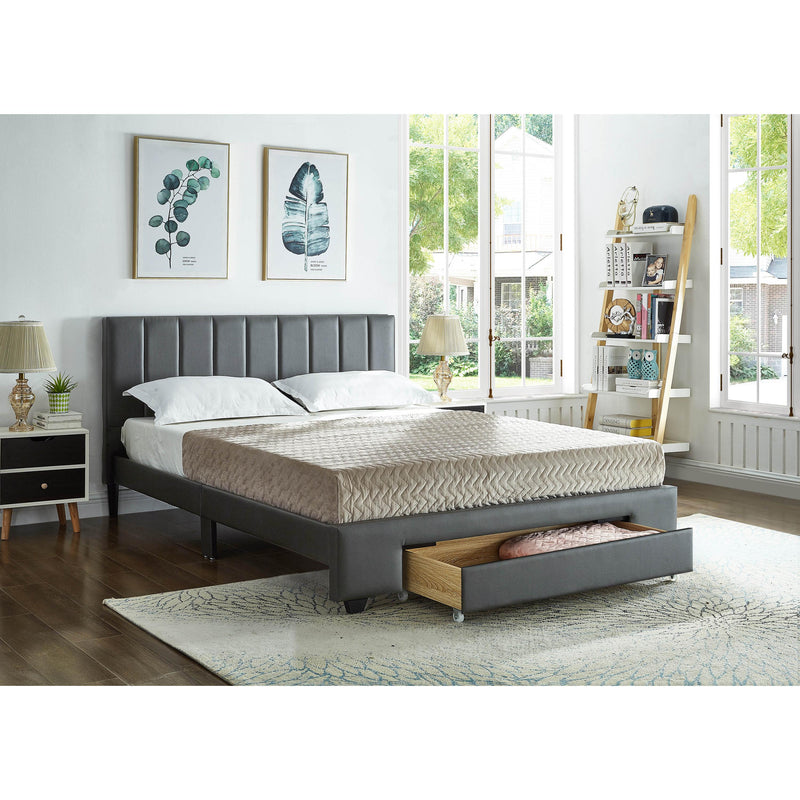 IFDC Full Upholstered Platform Bed with Storage IF 5481 - 54 IMAGE 2