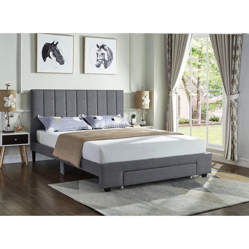 IFDC Queen Upholstered Platform Bed with Storage IF 5483 - 60 IMAGE 1