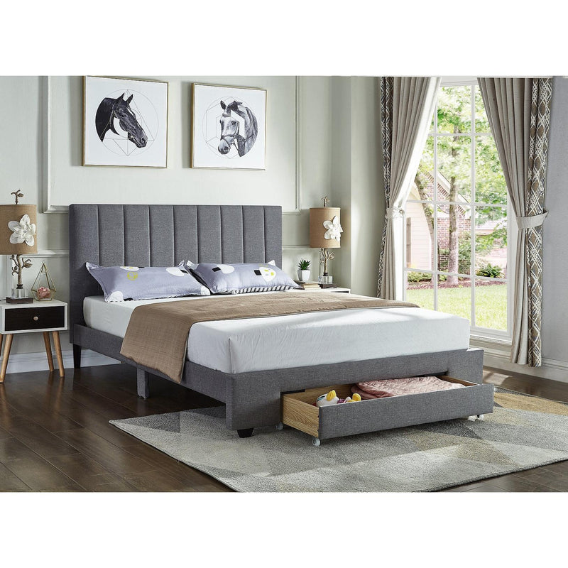 IFDC Queen Upholstered Platform Bed with Storage IF 5483 - 60 IMAGE 2