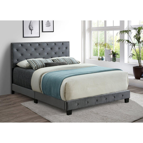 IFDC Queen Upholstered Platform Bed IF 5650 - 60 IMAGE 1