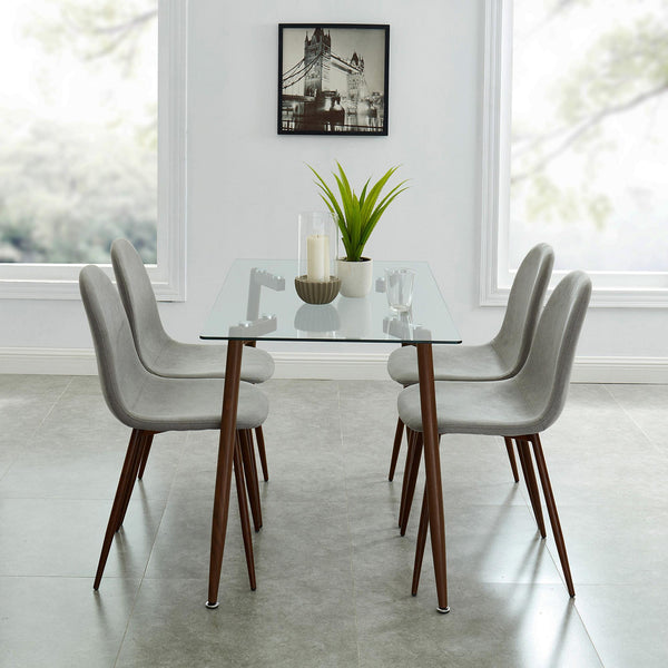 Worldwide Home Furnishings Abbot/Lyna 5 pc Dinette 207-453/250GY IMAGE 1
