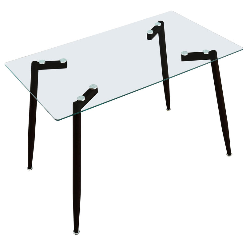 Worldwide Home Furnishings Abbot Dining Table with Glass Top 201-453BK IMAGE 7