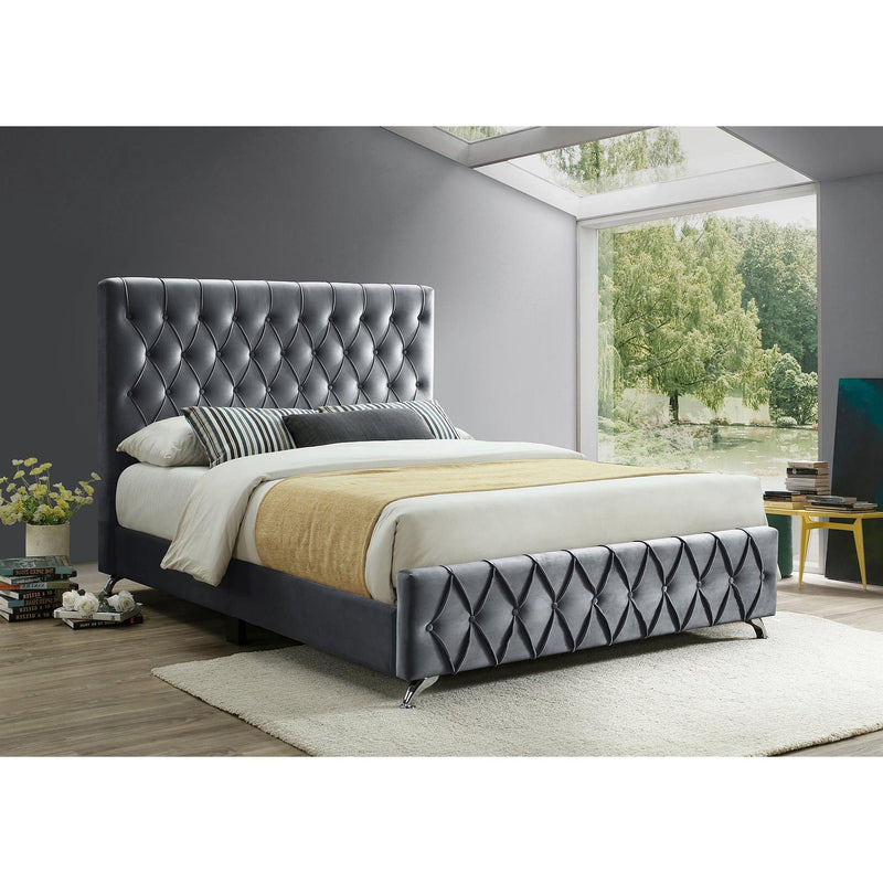 IFDC Queen Upholstered Platform Bed IF 5670 - 60 IMAGE 1